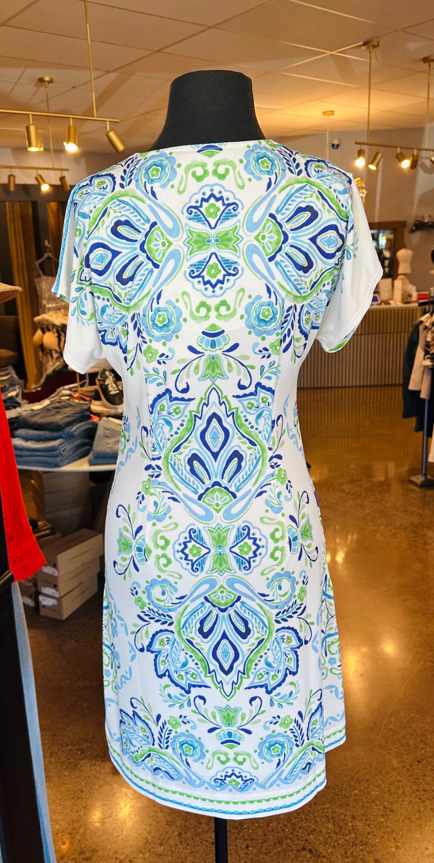 Hale Bob Short Sleeve Mini Dress