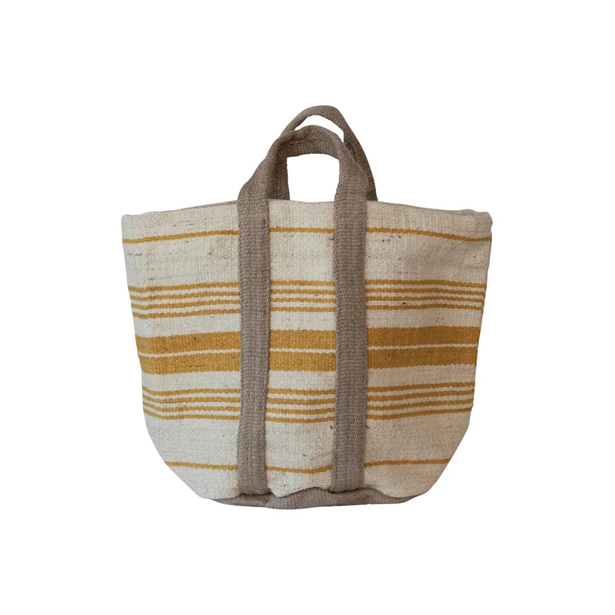 Creative Coop Jute And Cotton Tote