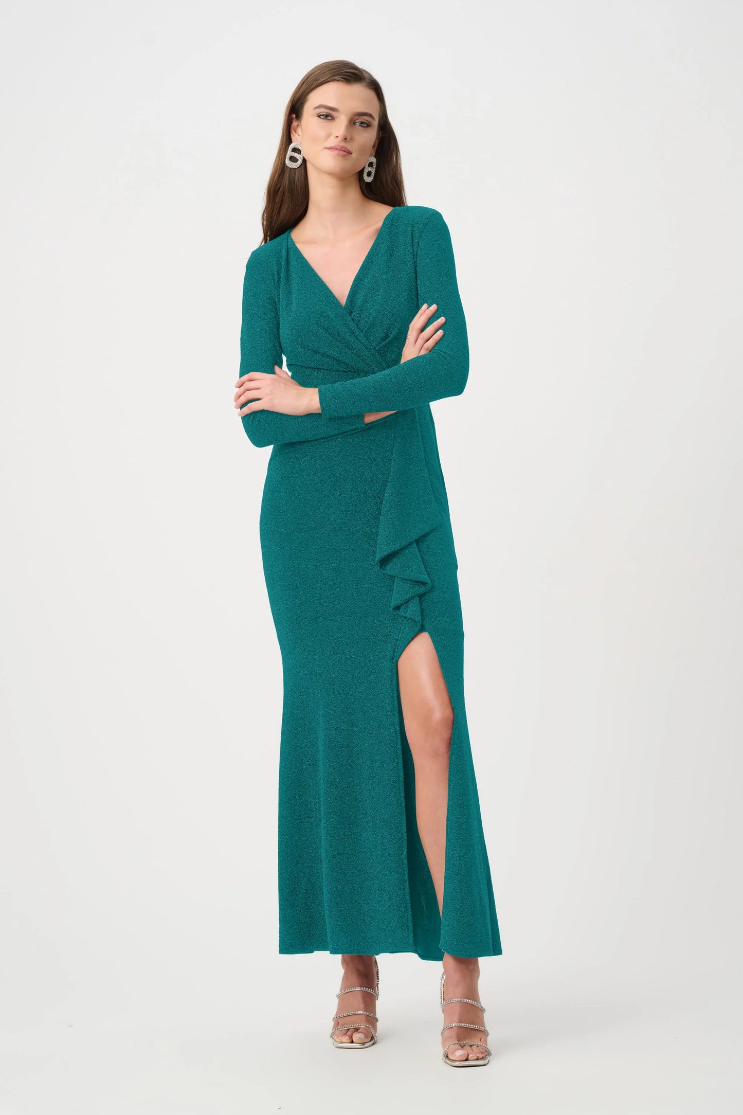 Joseph Ribkoff Sparkle Wrap Gown