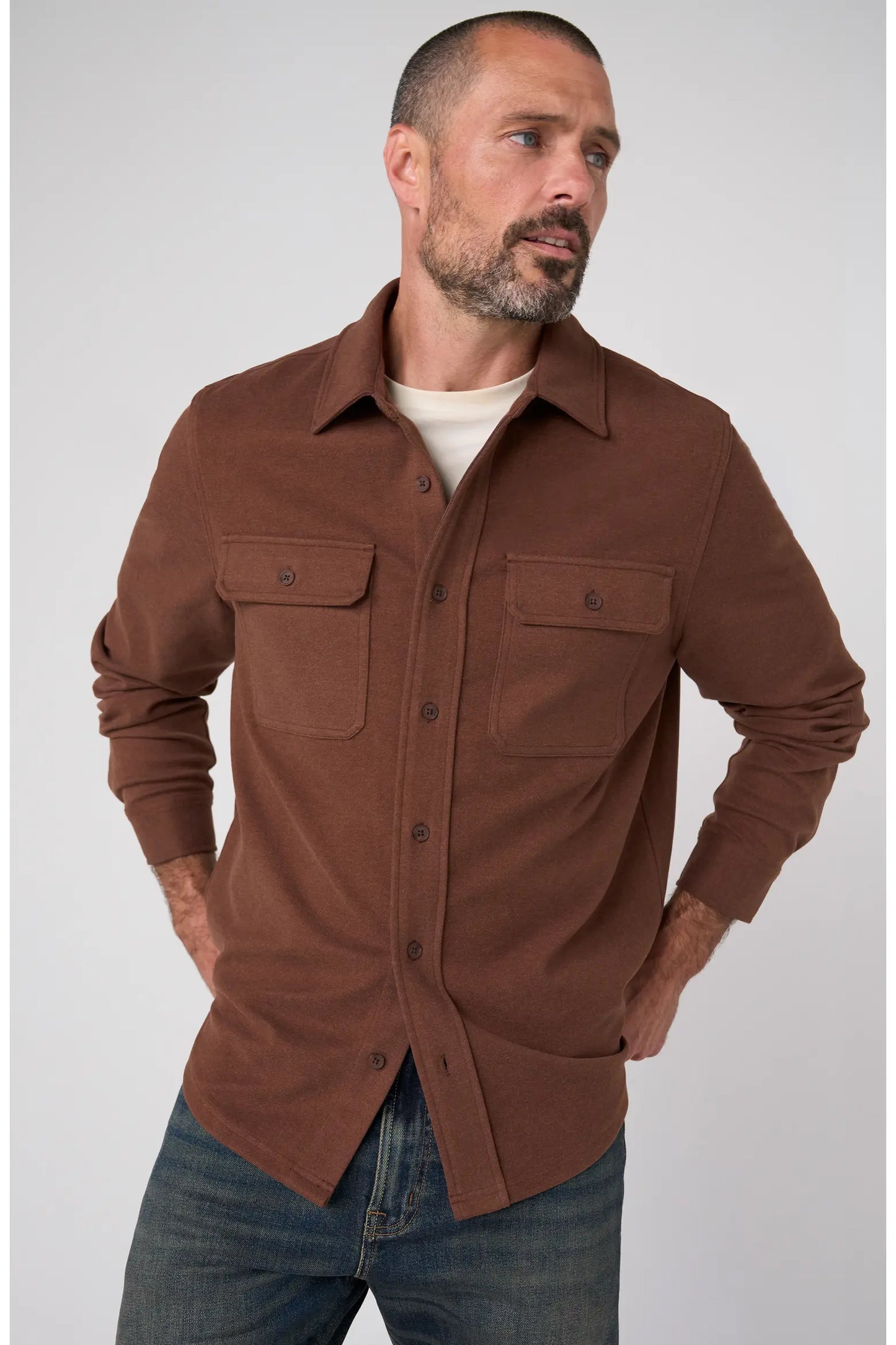Liverpool Men’s Knit L/S Button Up Shirt