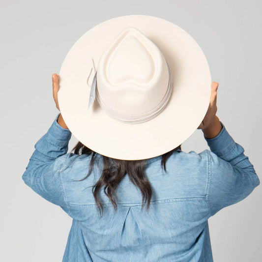 San Diego Hat Company Take My Name Fedora with Heart Shaped Crown