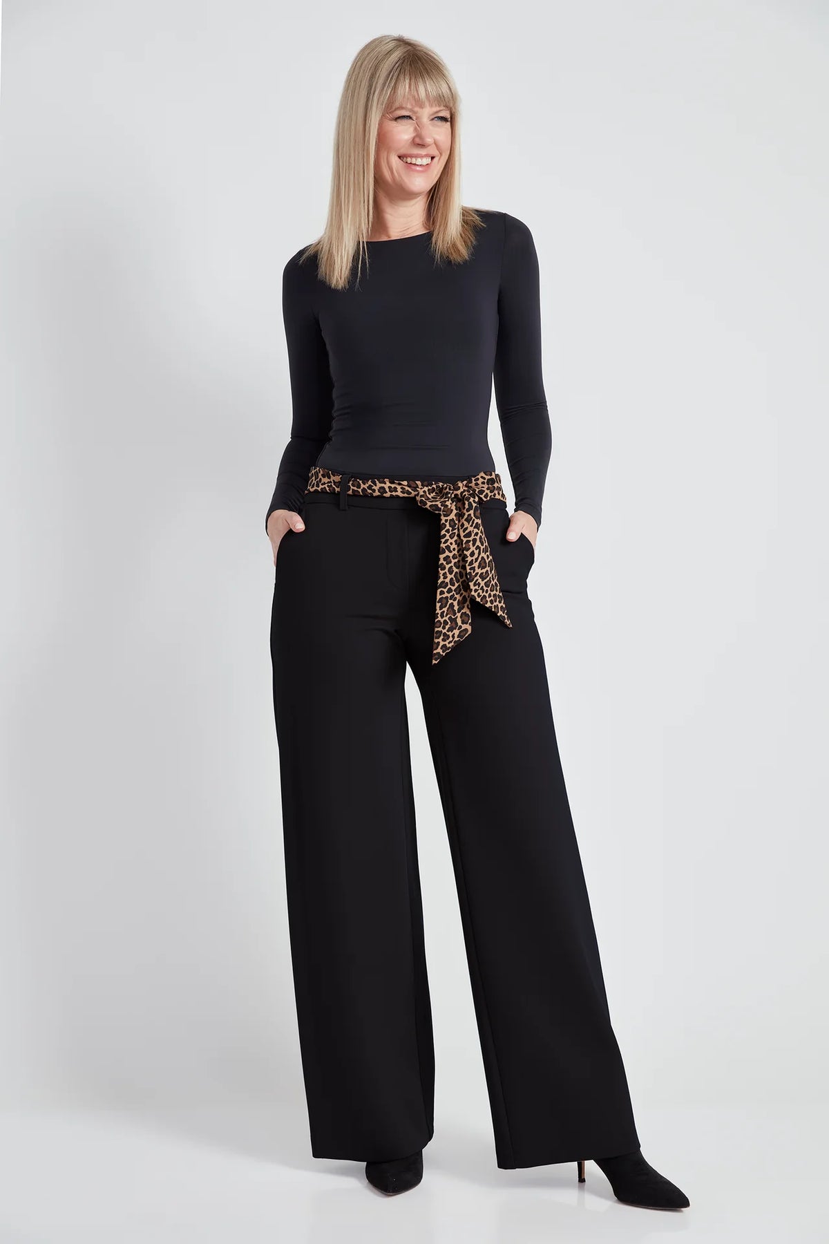 UP! Wide Leg Tie Sash Pant