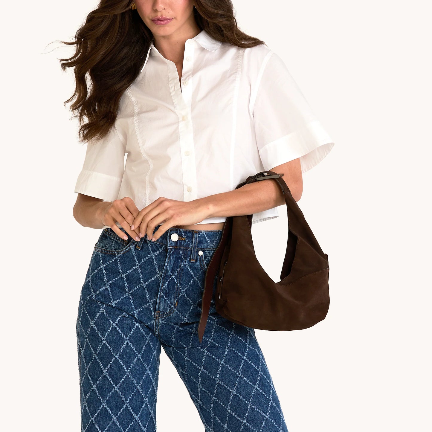 Hammitt Tom Zip Med-Belted Suede-GM