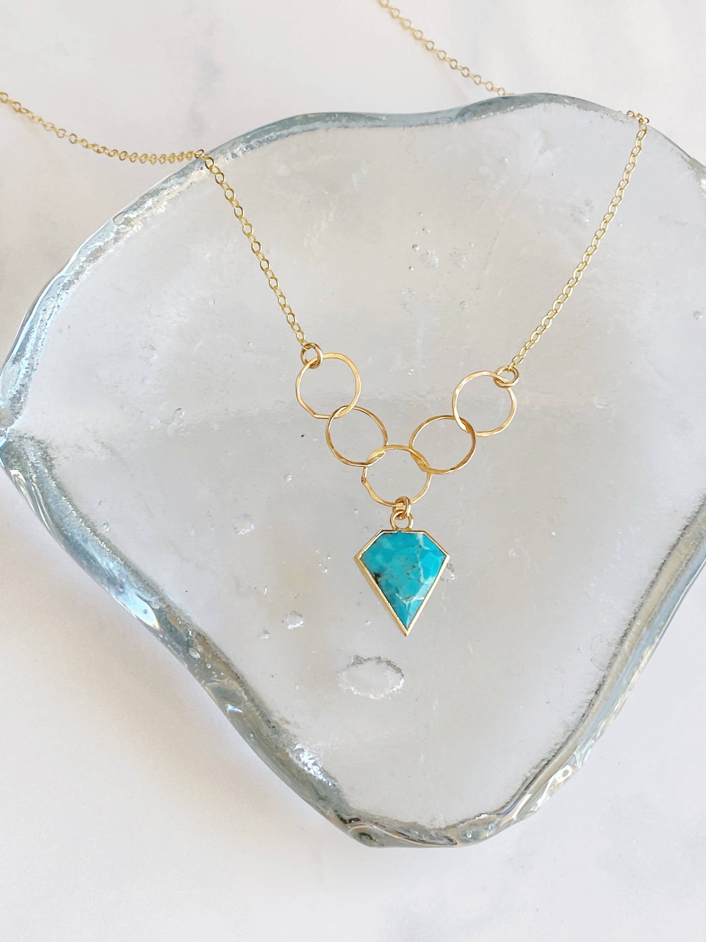 Turquoise shield necklace