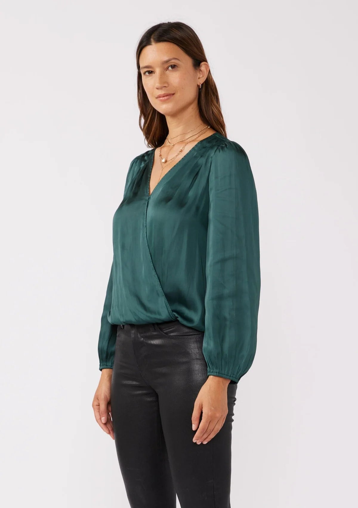 Lovestitch V-Neck Faux Wrap Blouse