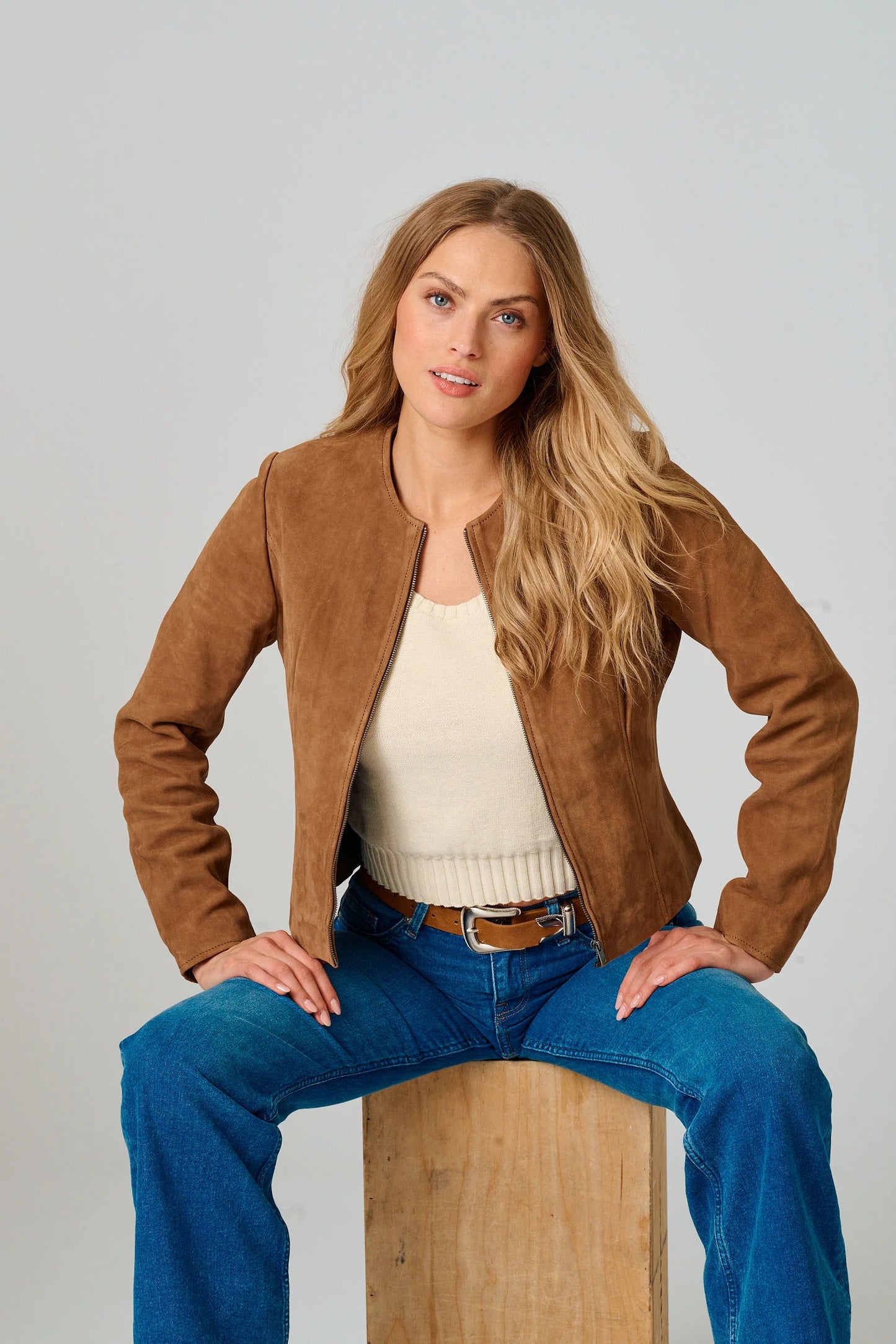 Mauritius Quynn Leather Jacket Dark Camel