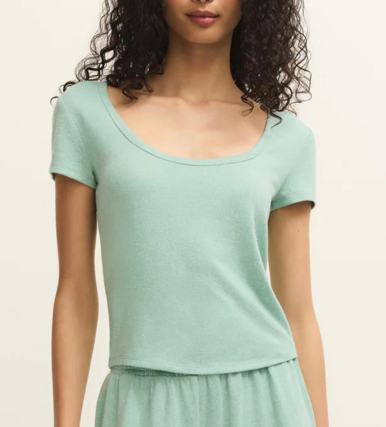 Zsupply Flower Market Soft Knit Tee Crystal Green