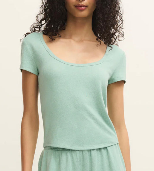 Zsupply Flower Market Soft Knit Tee Crystal Green