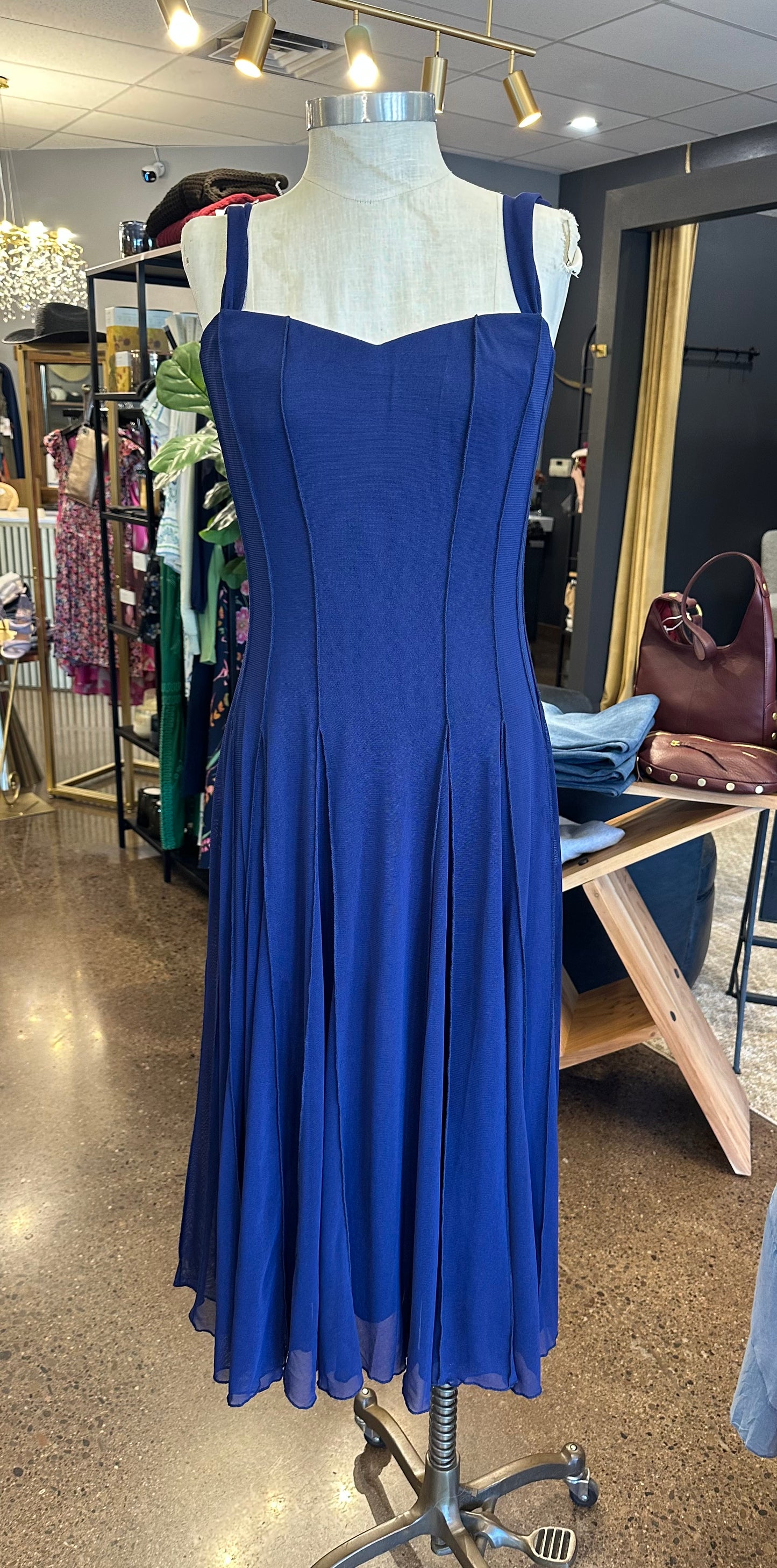 Elana Kattan Maxima S/L Long Dress Navy