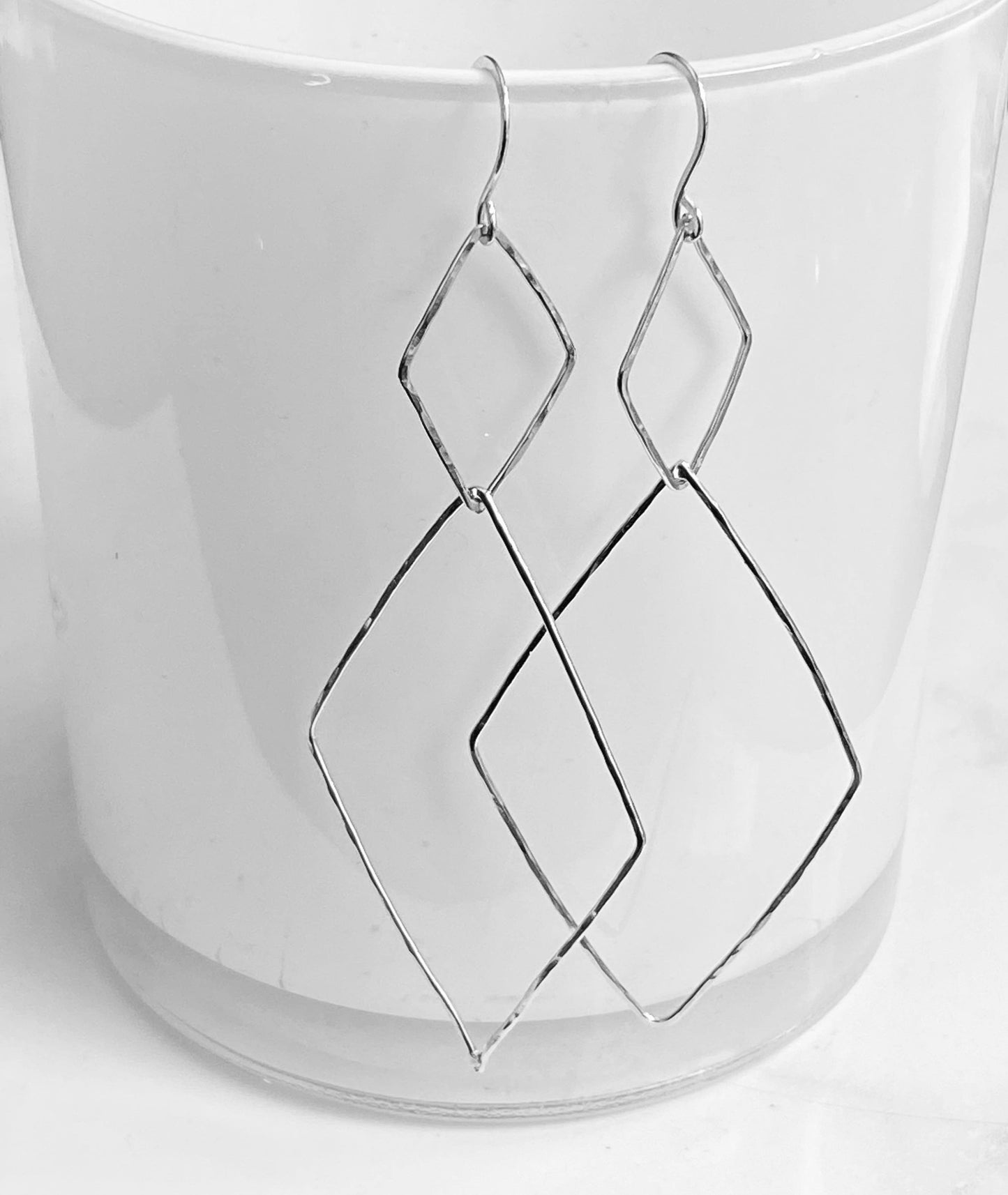 Bonnie Boardman Double Diamond Dangle Earring Silver