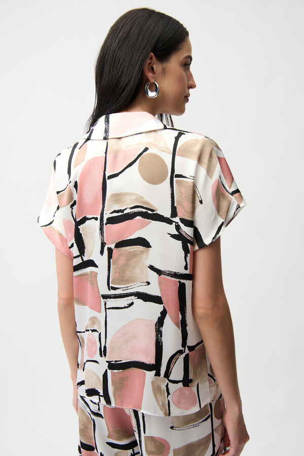 Joseph Ribkoff LDS Abstract Print Boxy Top