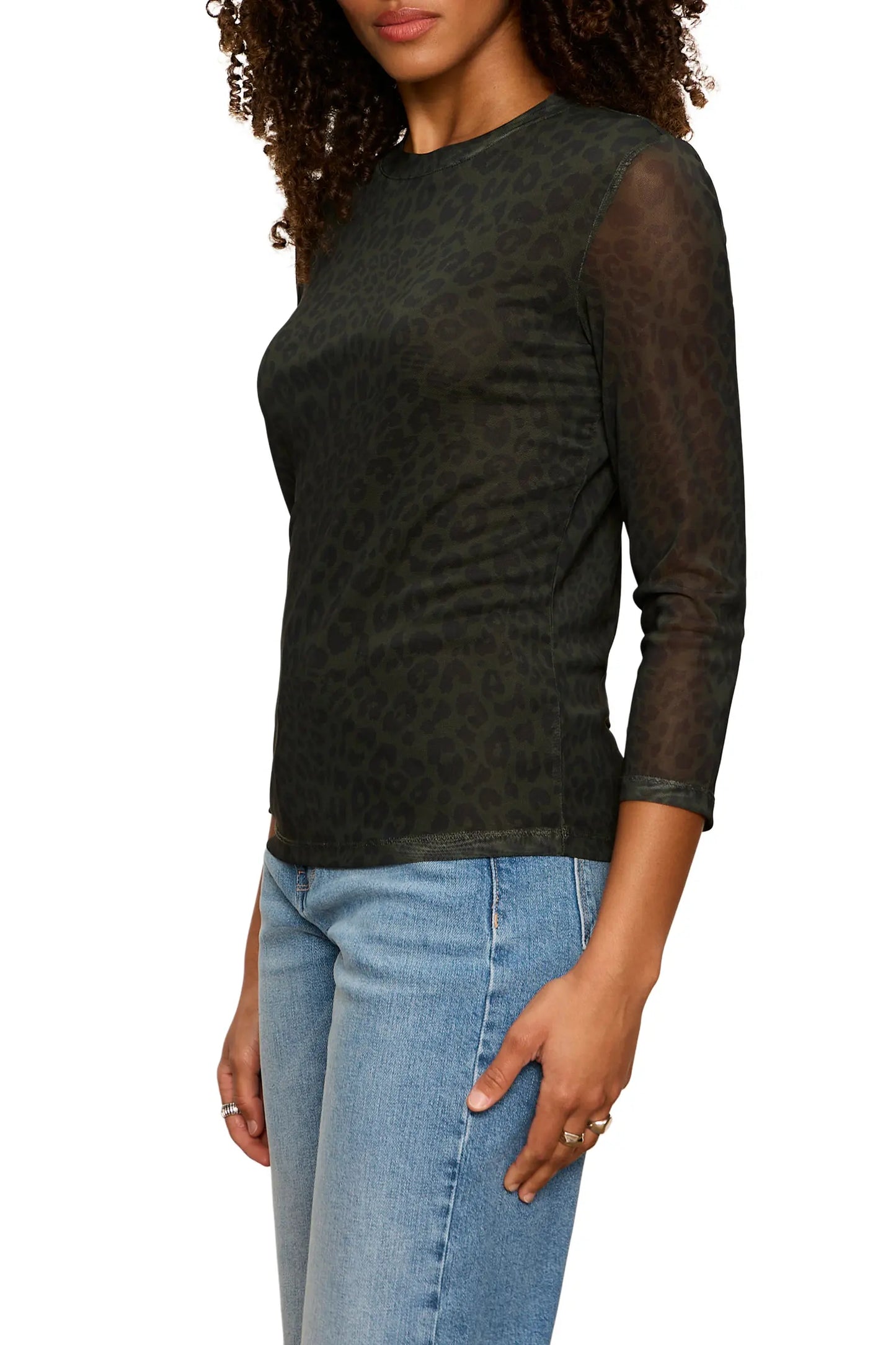 Sanctuary Mesh 3/4 Sleeve Top