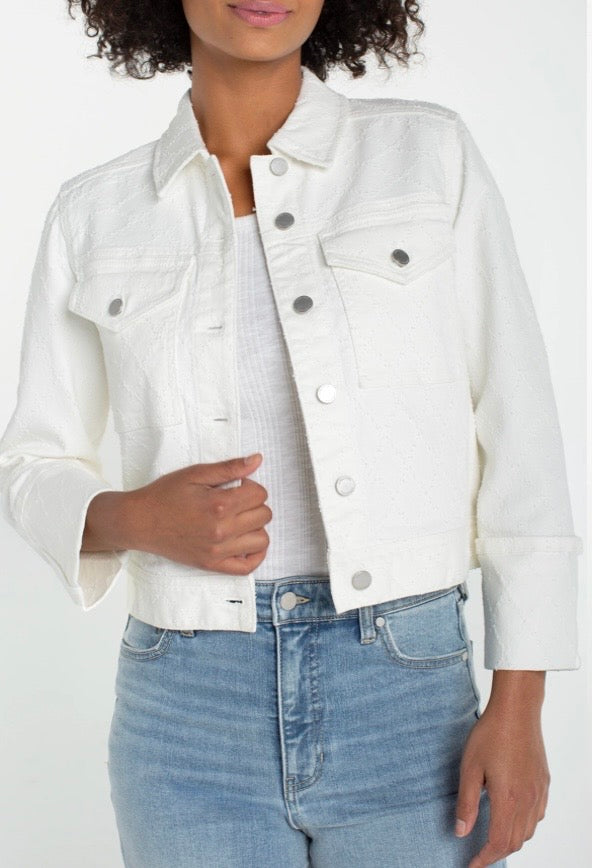 Liverpool Bracelet Length High Cuff Cropped Jacket