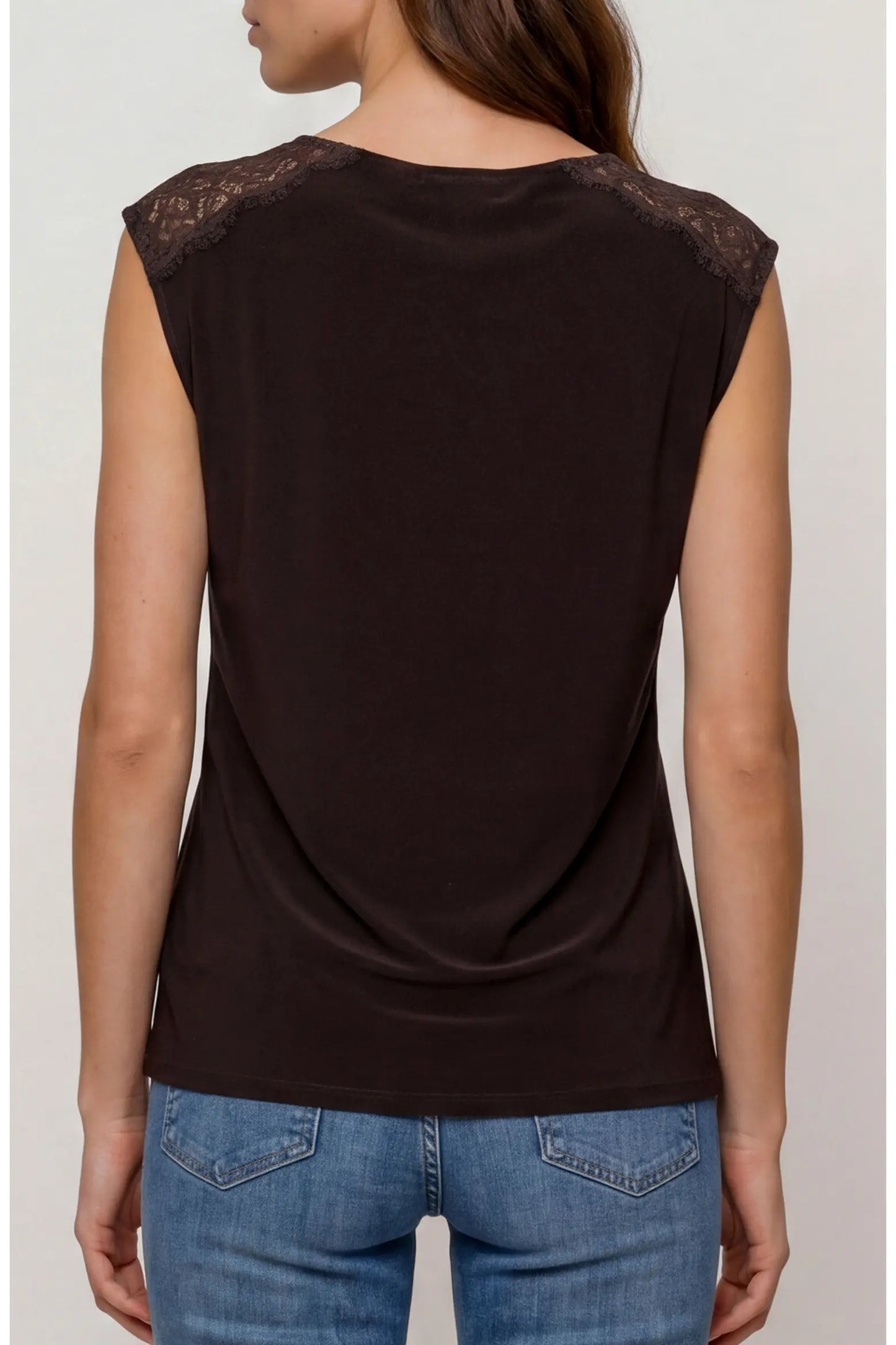 Liverpool Draped Neck Sleeveless Top