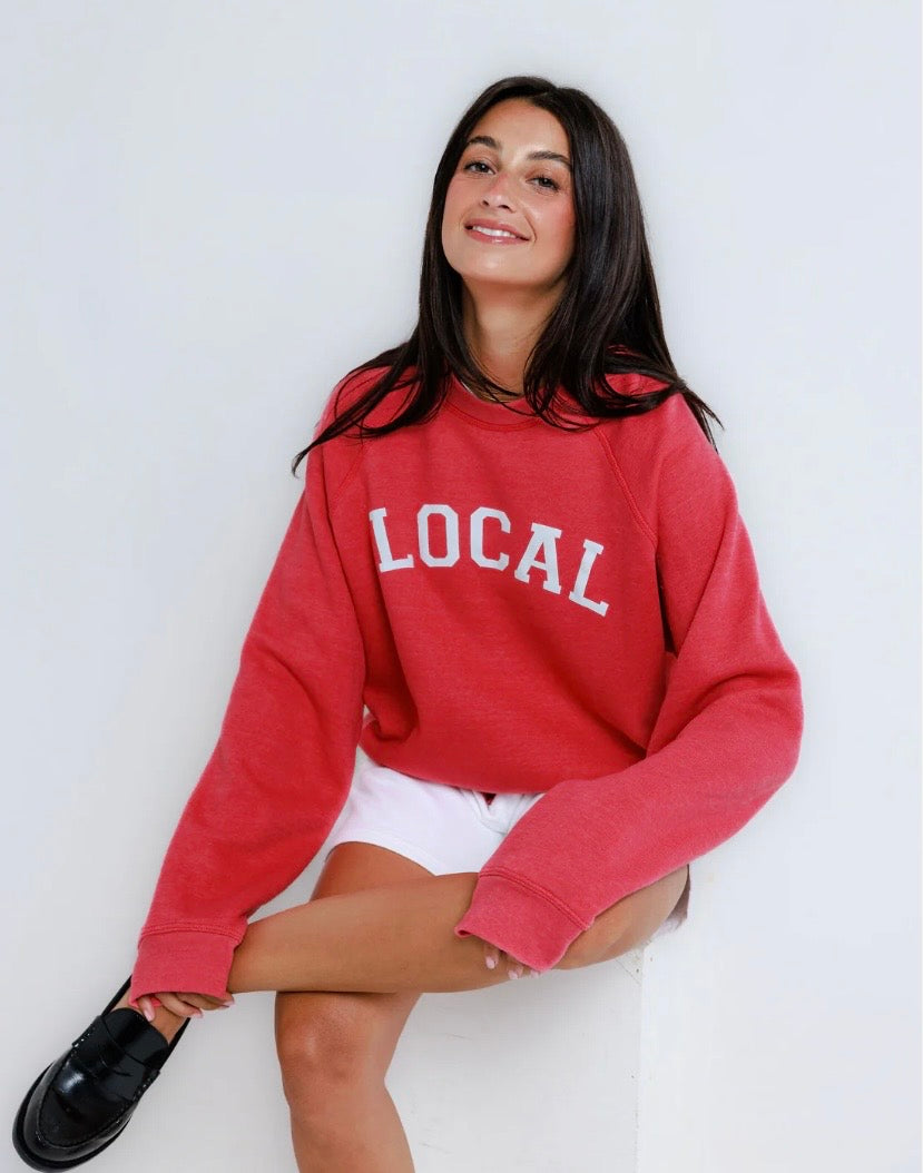 Sunny Somewhere Local Raglan Crew Sweatshirt