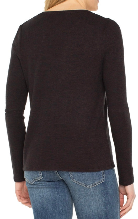 Liverpool Pool V-Neck Melange Top