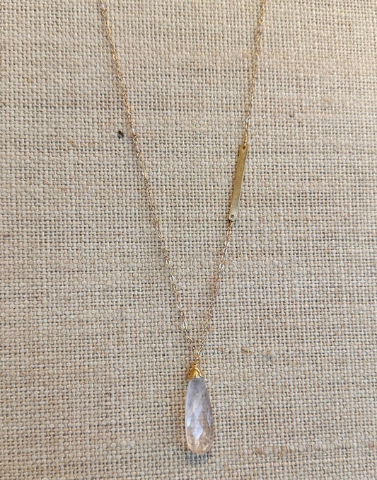 Elysium Jewelry Stone And Bar Necklace