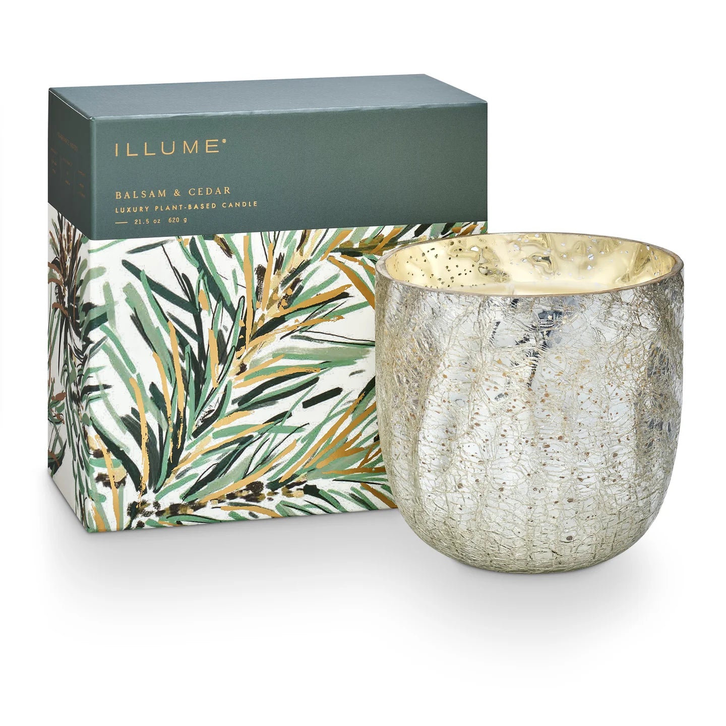 Illume Large Boxed Crackle Glass Candle