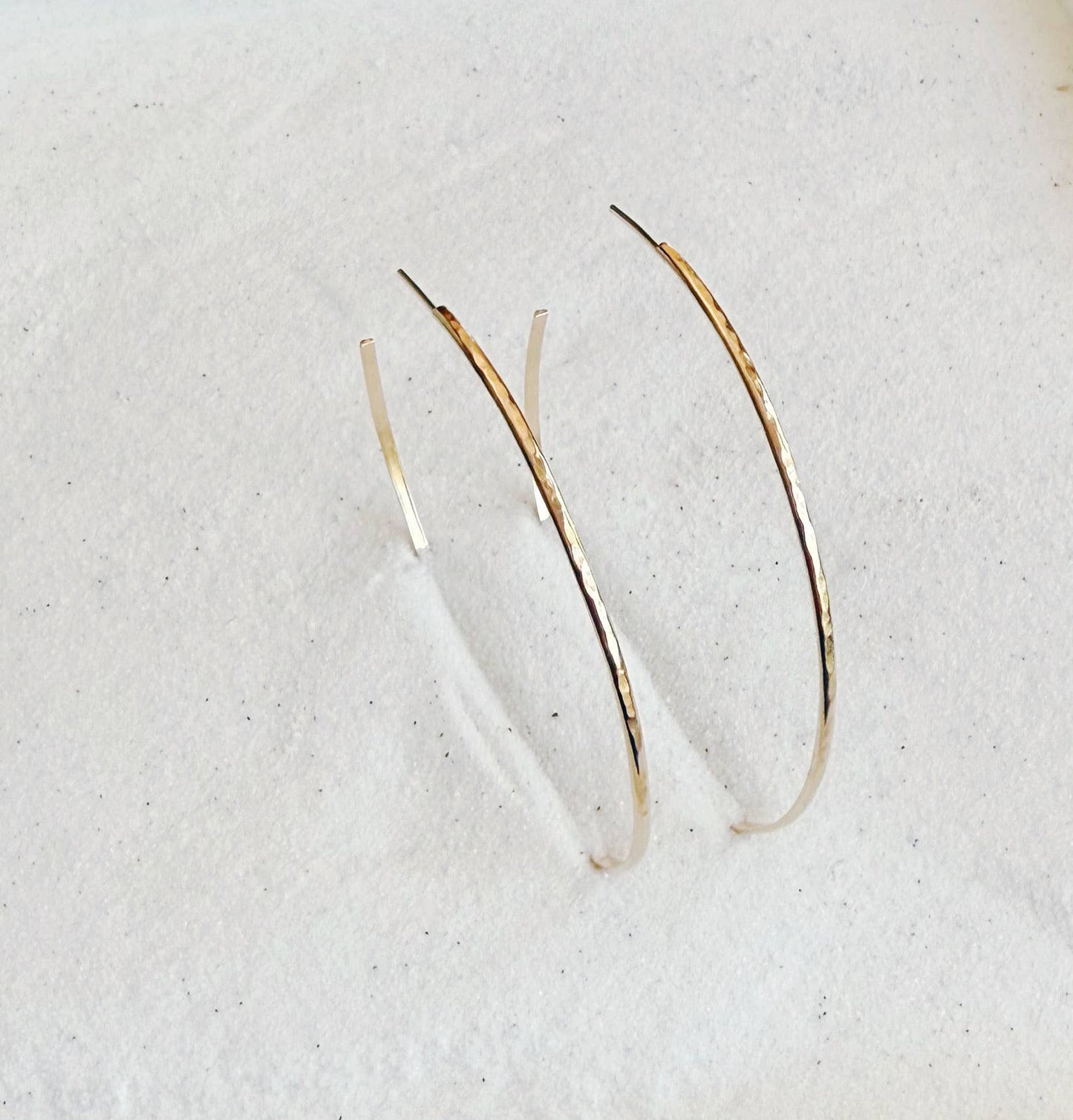 Large classic hammered hoops: Gold Filled
