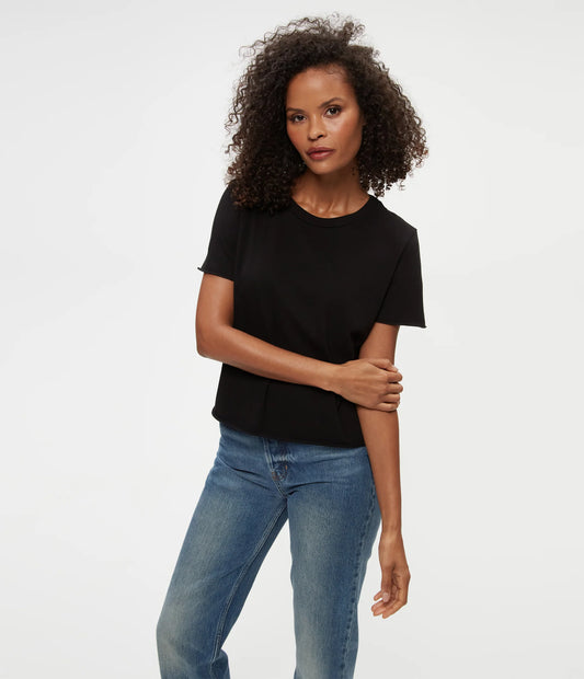 Michael Stars Jackie Raw Edge Crew Neck Tee