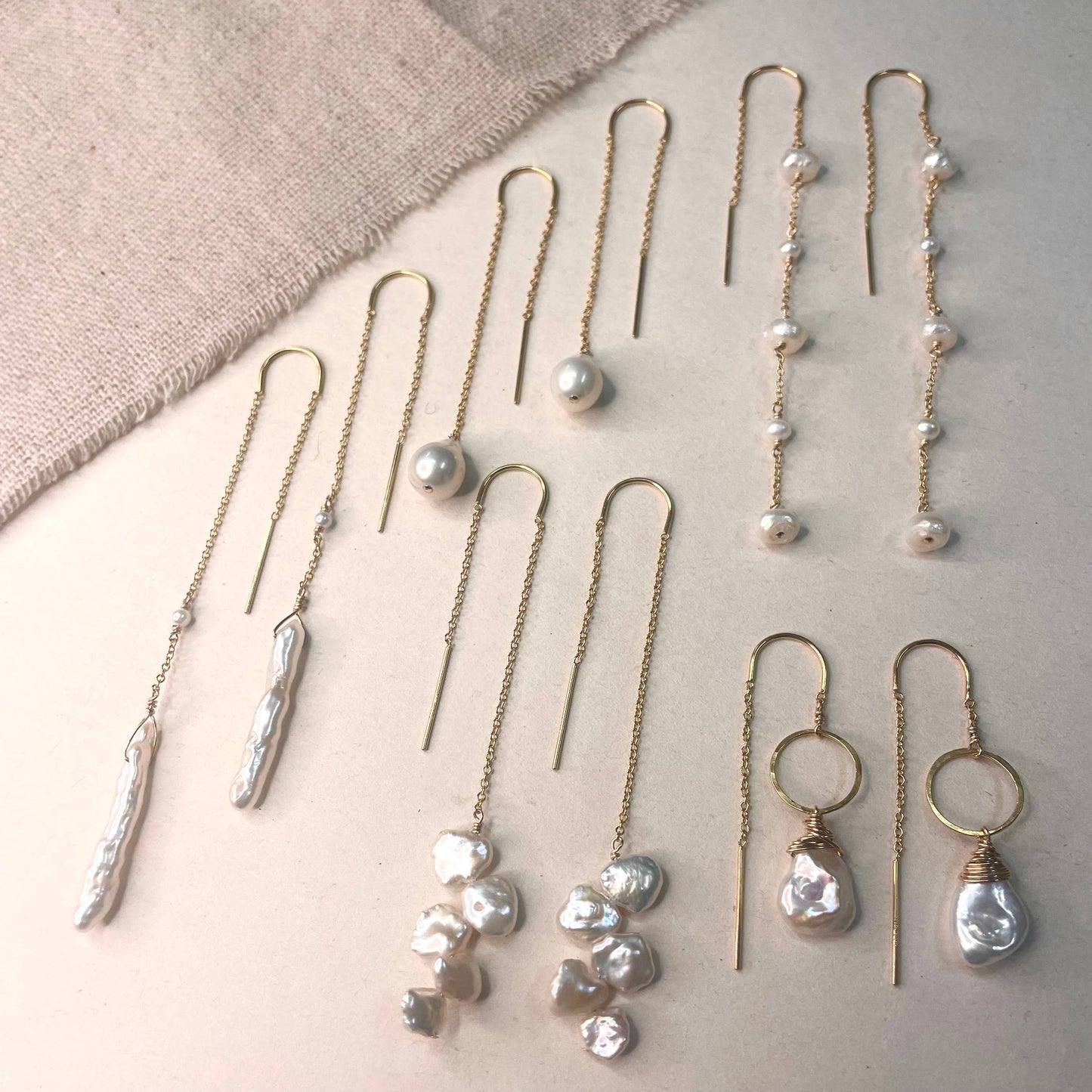 Pearl Threader Earrings