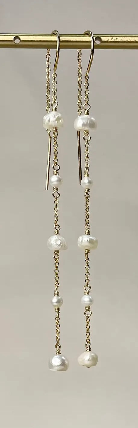 Elysium Jewelry Pearl Threader Earrings