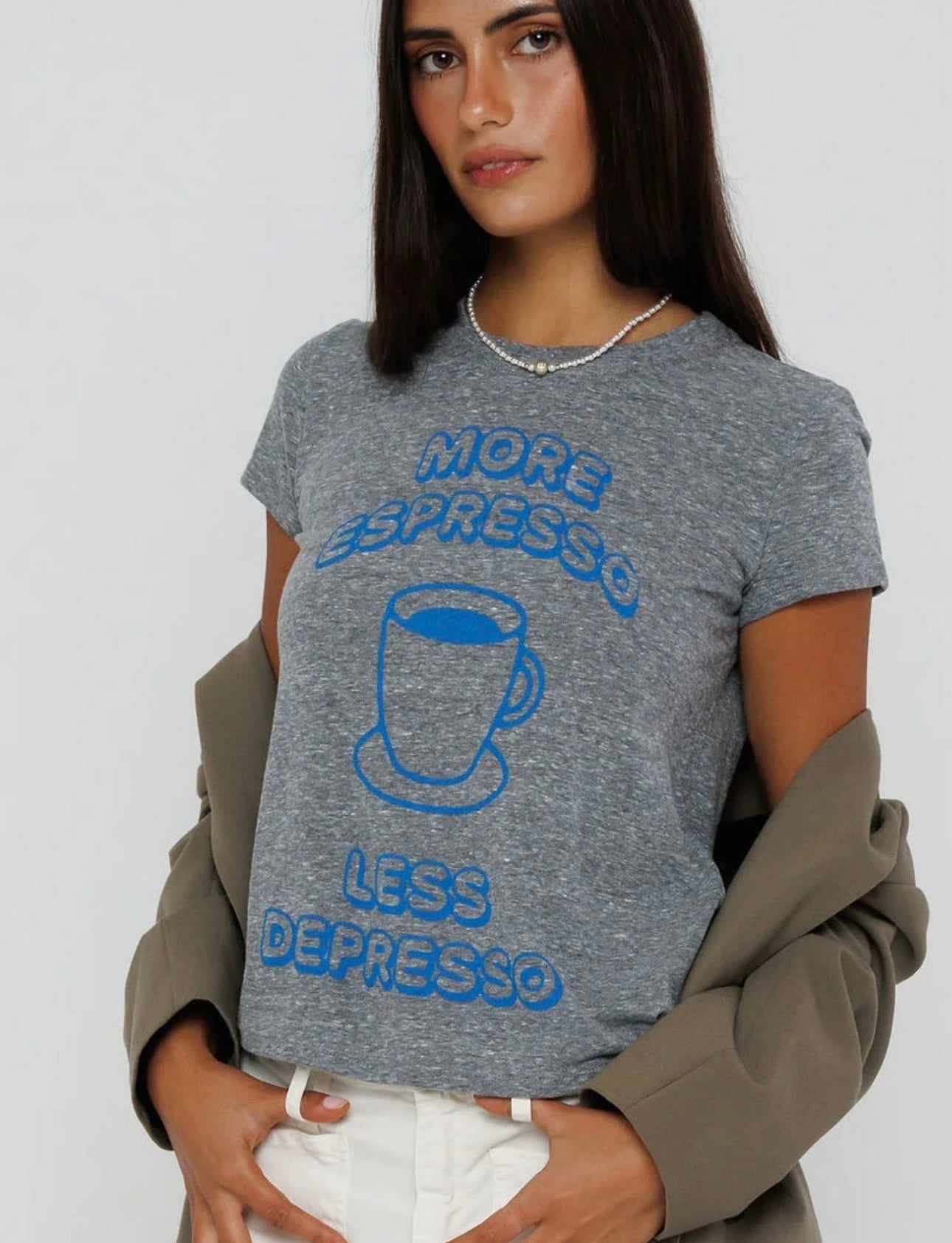 Sunny Somewhere More Espresso Less Depresso Femme Crew Tee