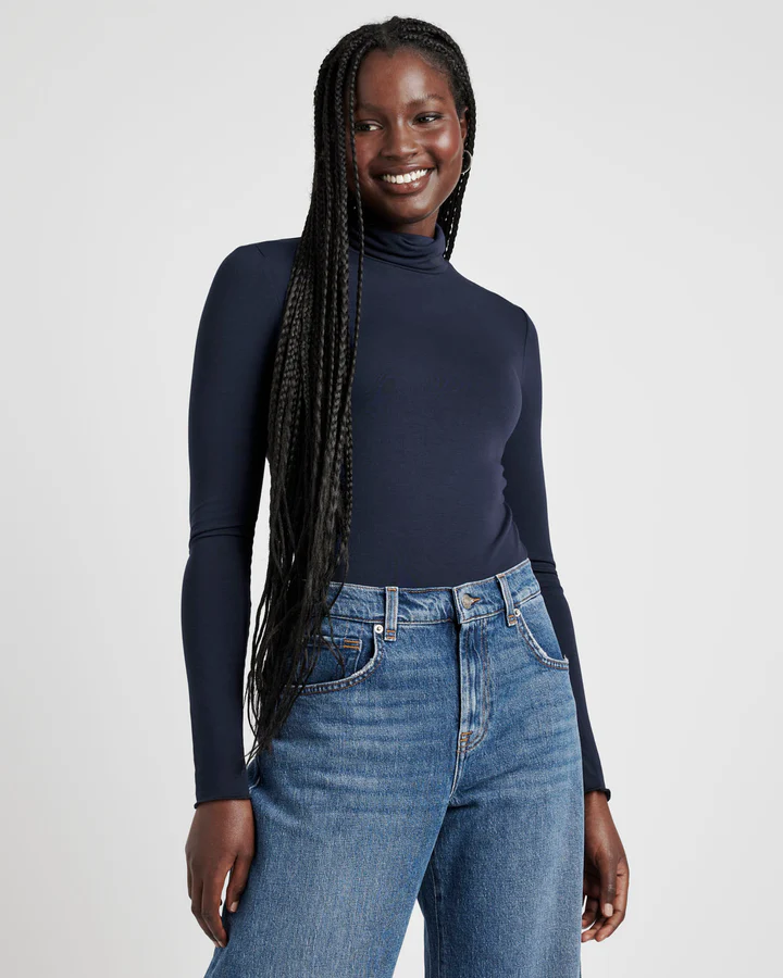 Splendid Bamboo Turtleneck Navy