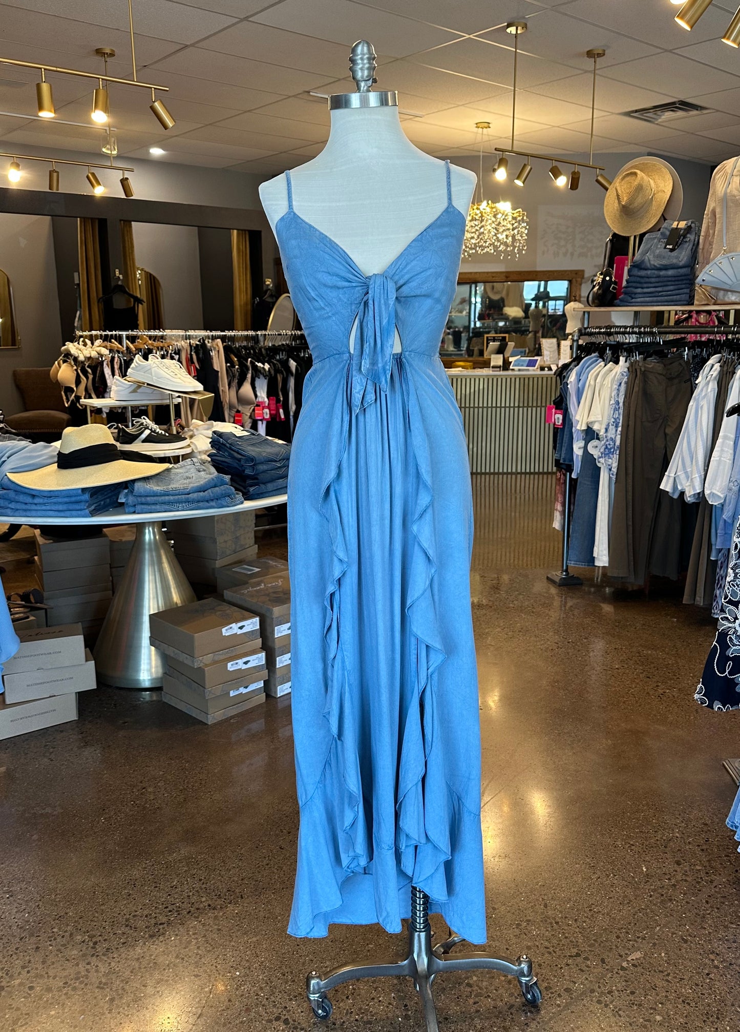 Angie Ruffle Denim Dress