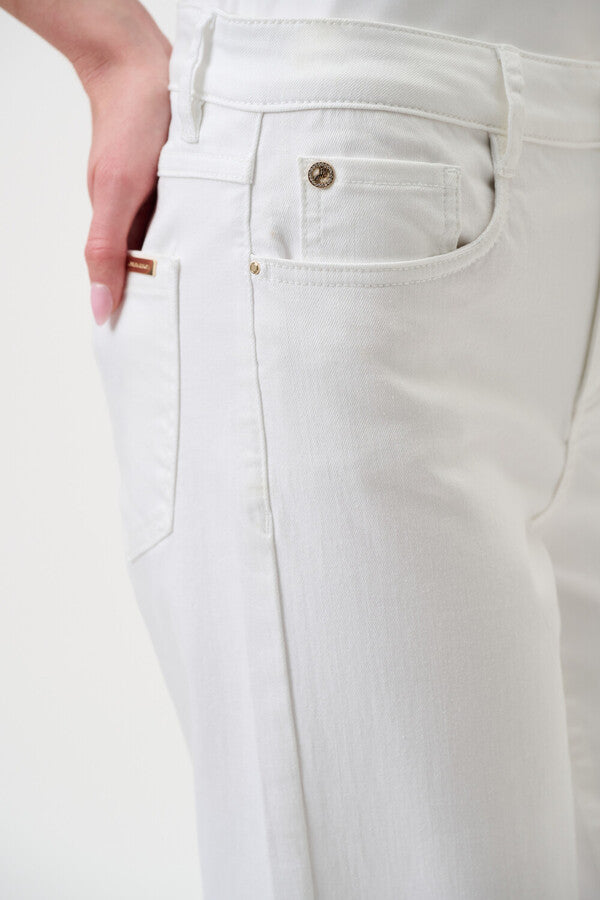 Joseph Ribkoff LDS Wide Leg Stretch Jeans White