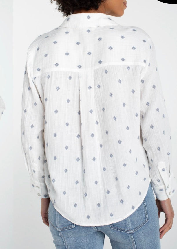 Liverpool Long Sleeve Button Up Off White