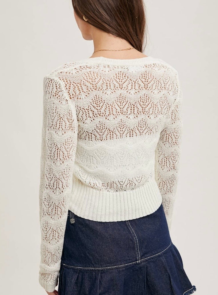 Bluivy Ivory Lace Wrap Top