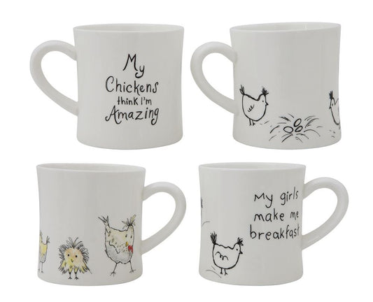 Creative Coop Chicken Mugs