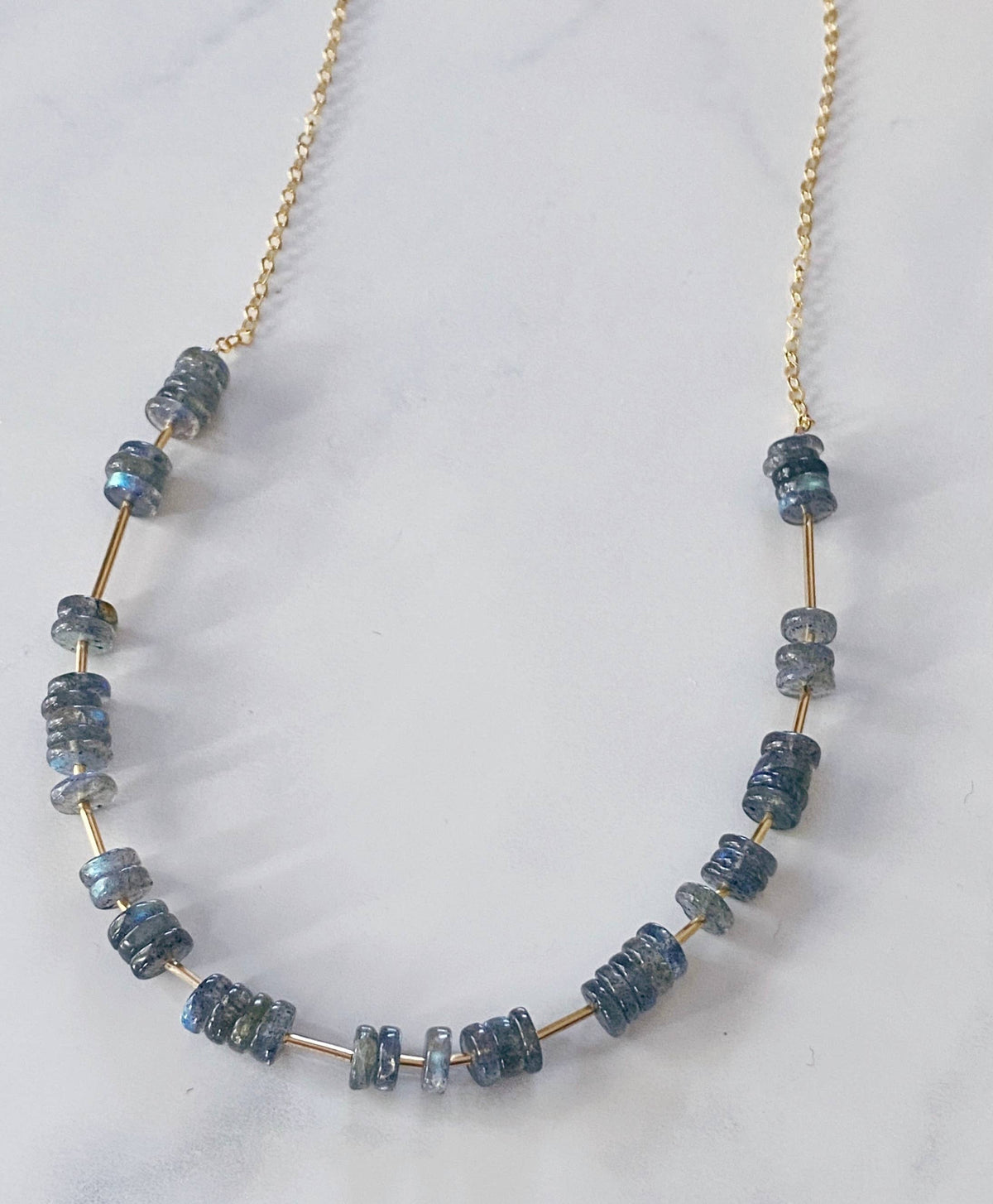 Labradorite heishi adjustable choker