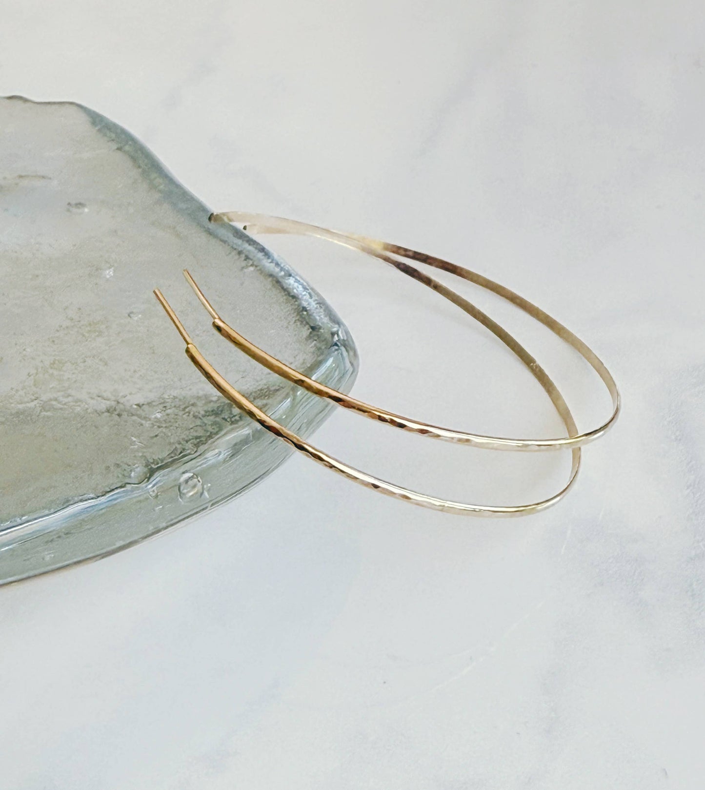 Large classic hammered hoops: Gold Filled