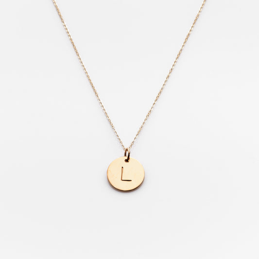 Nashelle Classic Coin Initial Necklace GF