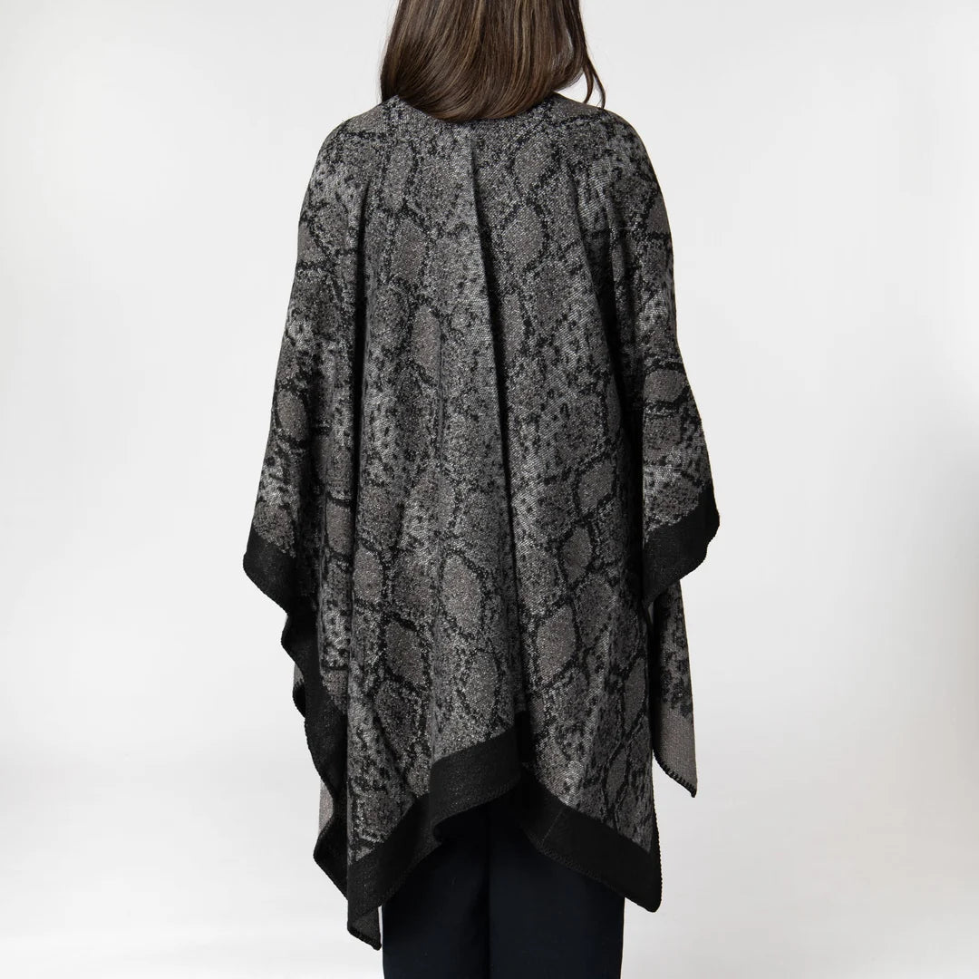 San Diego Hat Co. Reese Snake Print Poncho