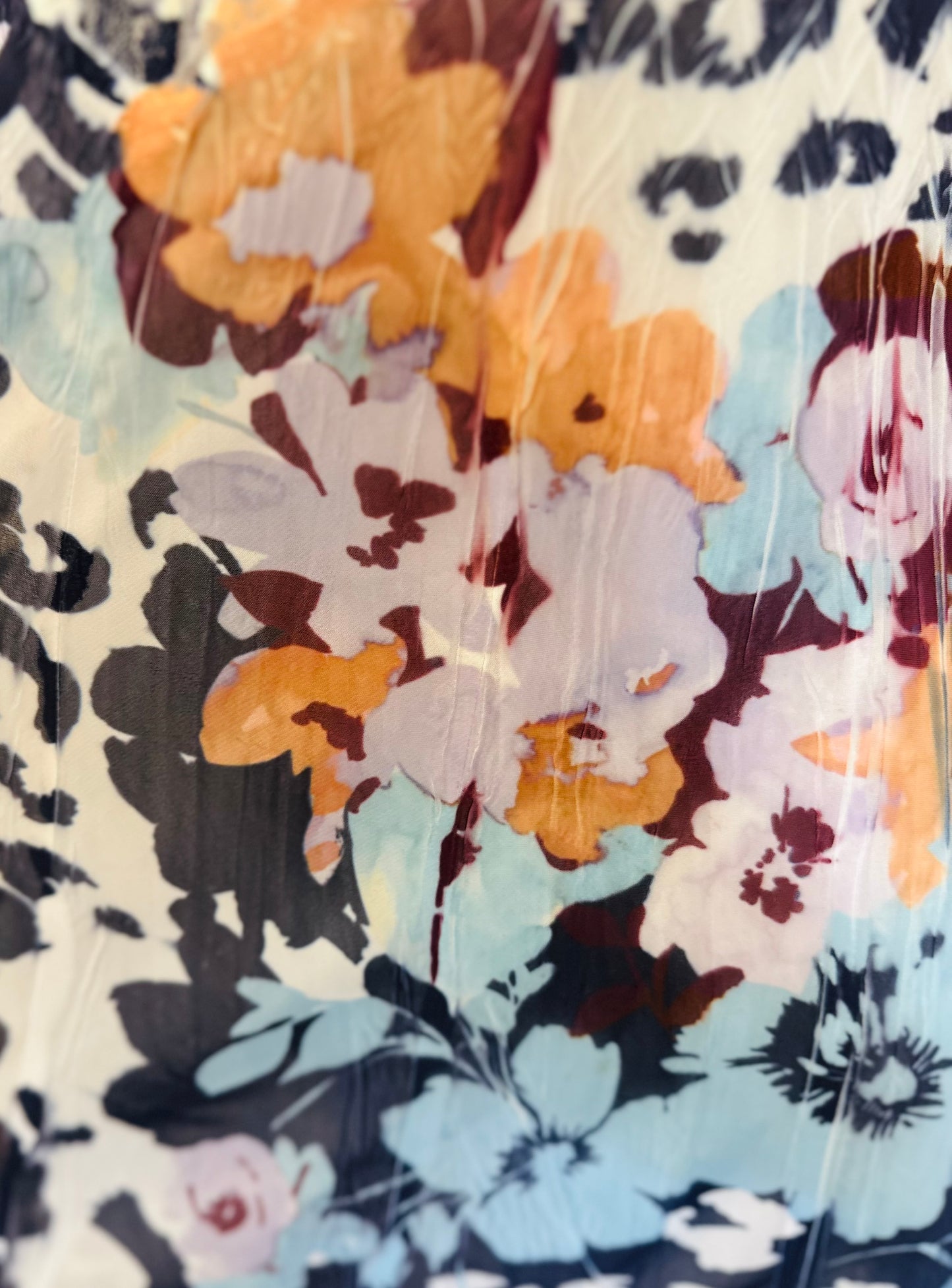 Komarov Handkerchief Hem Dress Hibiscus Leopard