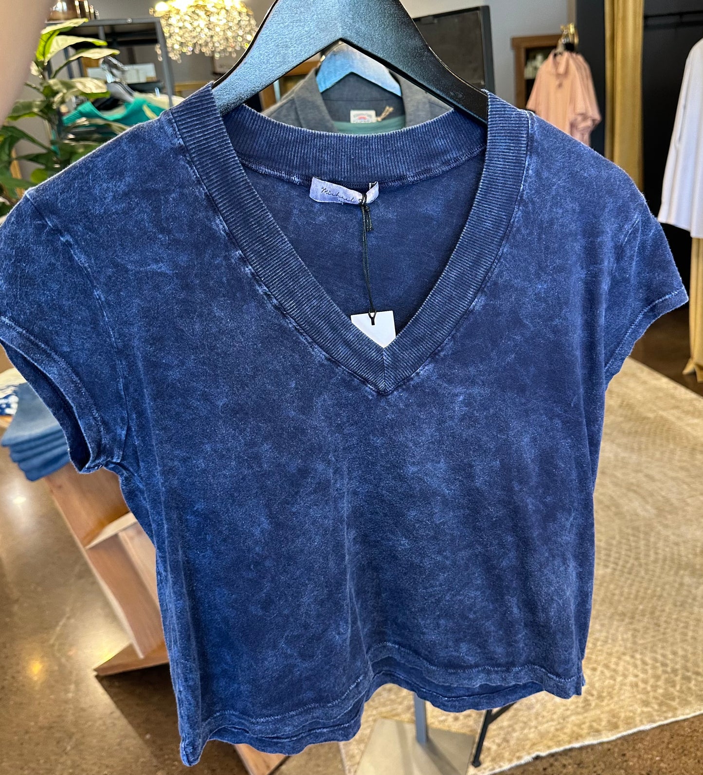 Michael Stars Harlan Cropped V-Neck Tee