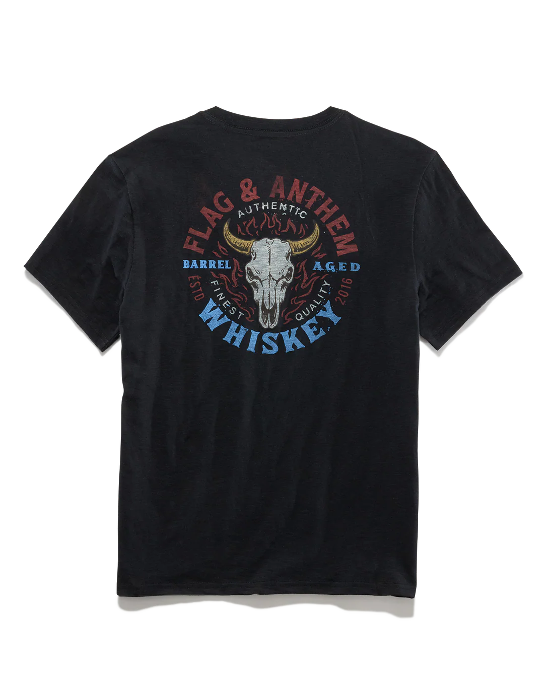 Flag And Anthem Bull Skull Barrel Aged Whiskey Tee
