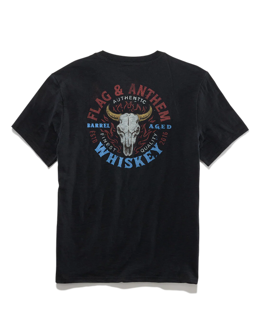 Flag And Anthem Bull Skull Barrel Aged Whiskey Tee