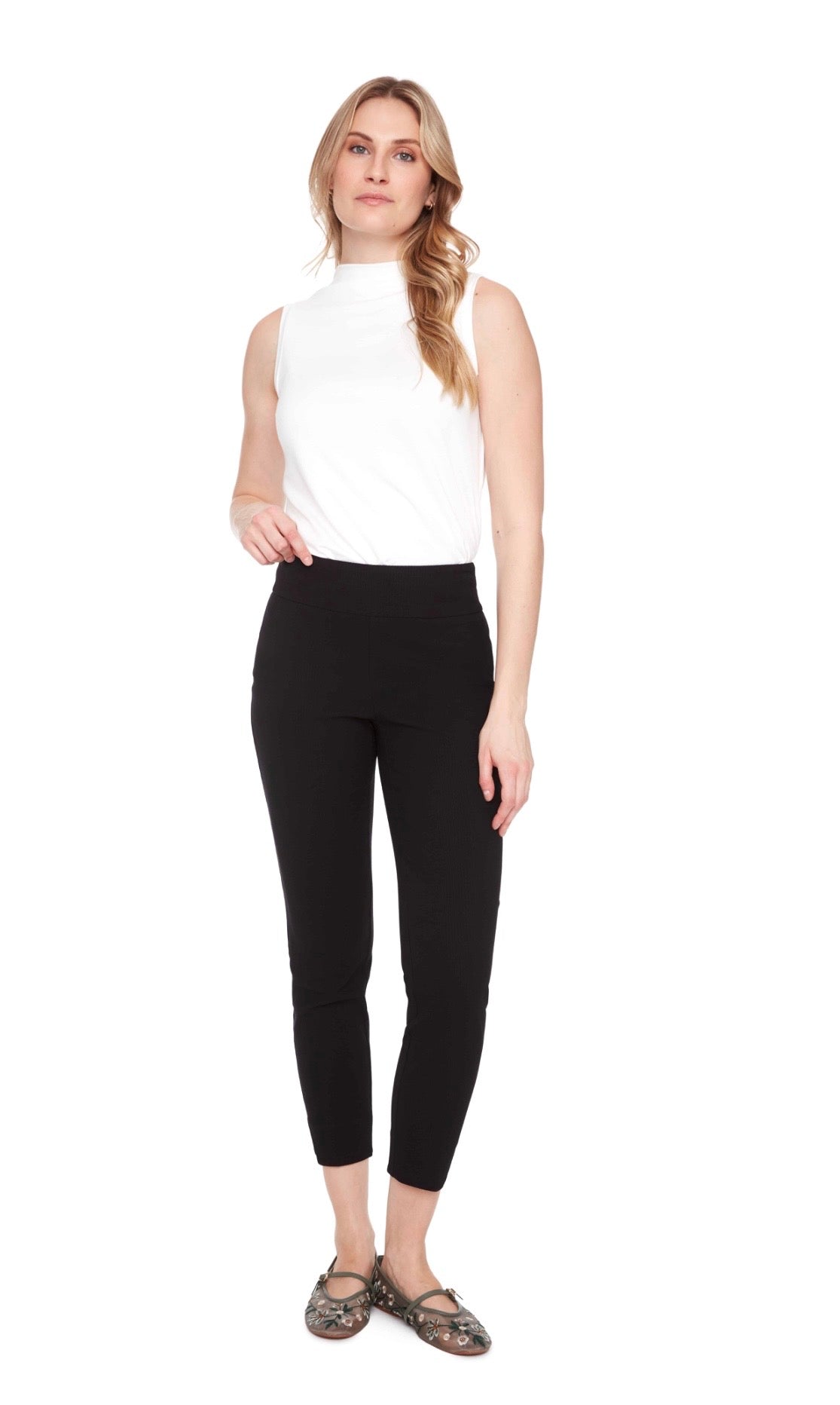 UP! Petal Slit Ankle Pant Black