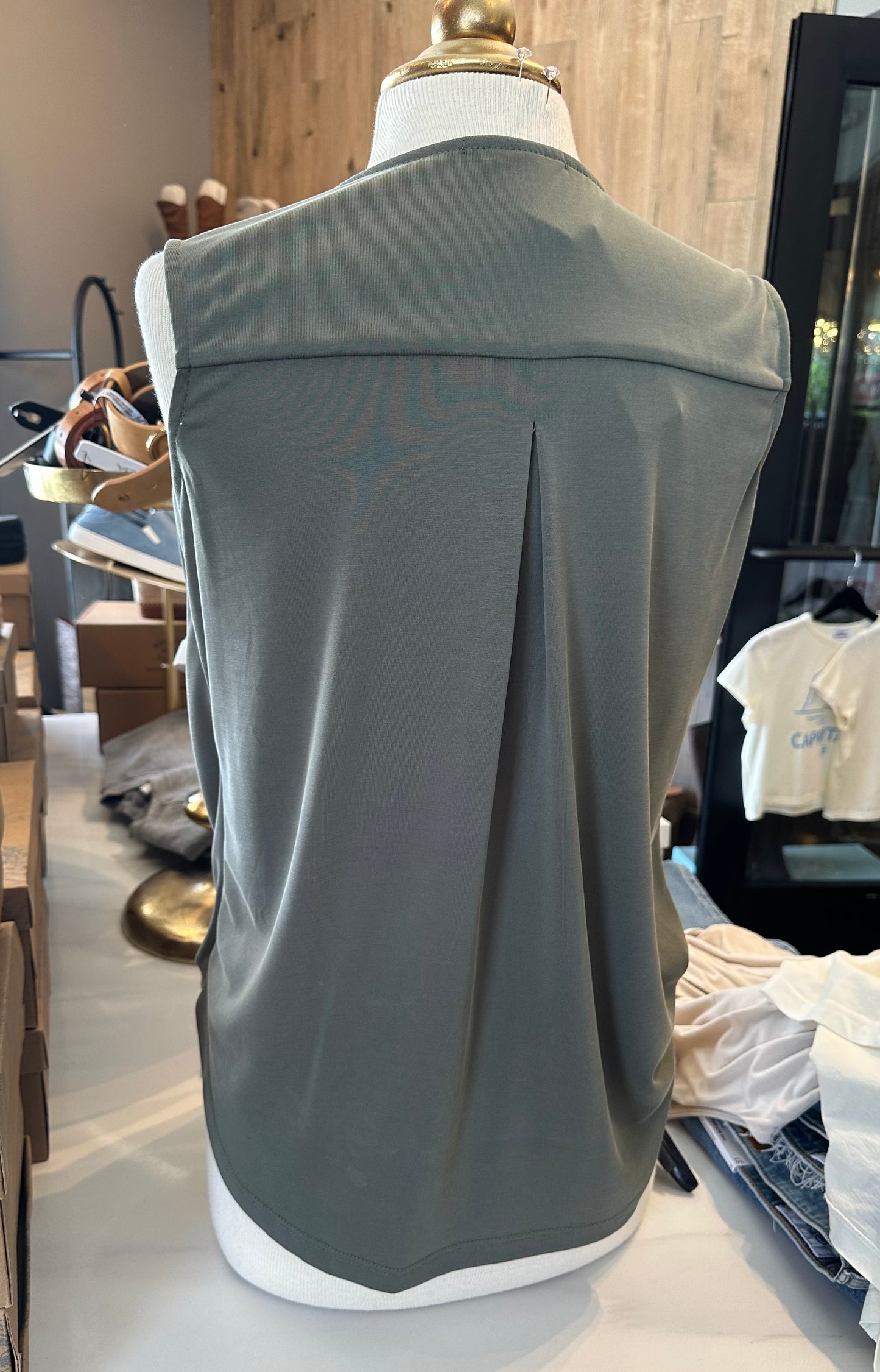 Ariella Sleeveless Draped Blouse