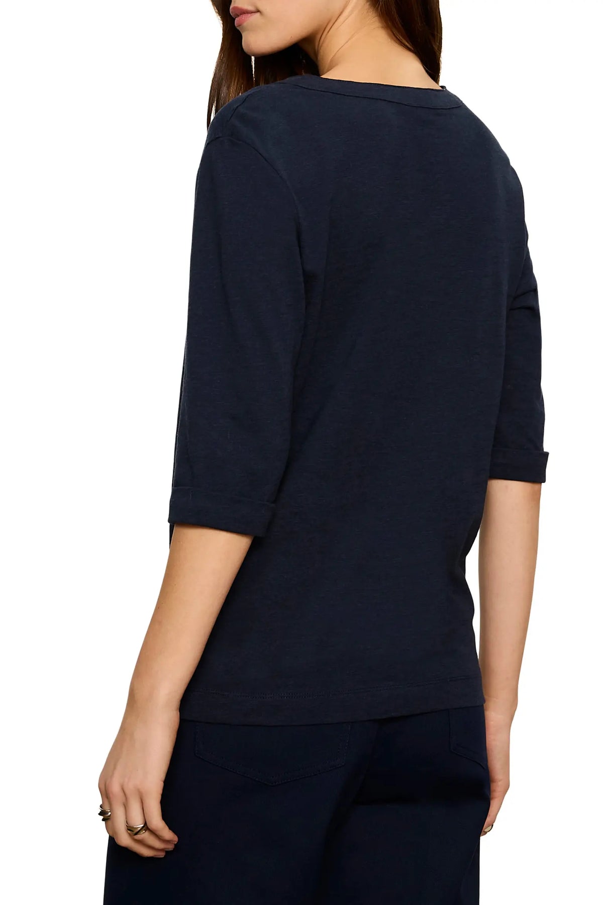 Sanctuary Notch Neck 3/4 Sleeve Tee