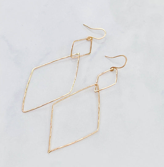 Bonnie Boardman Double Diamond Dangle Earring GF