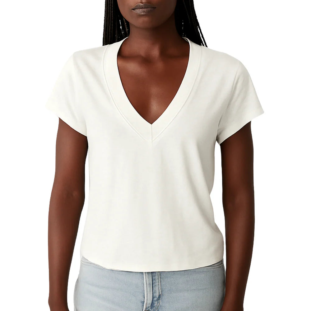 Michael Stars Harlan Cropped V-Neck Tee
