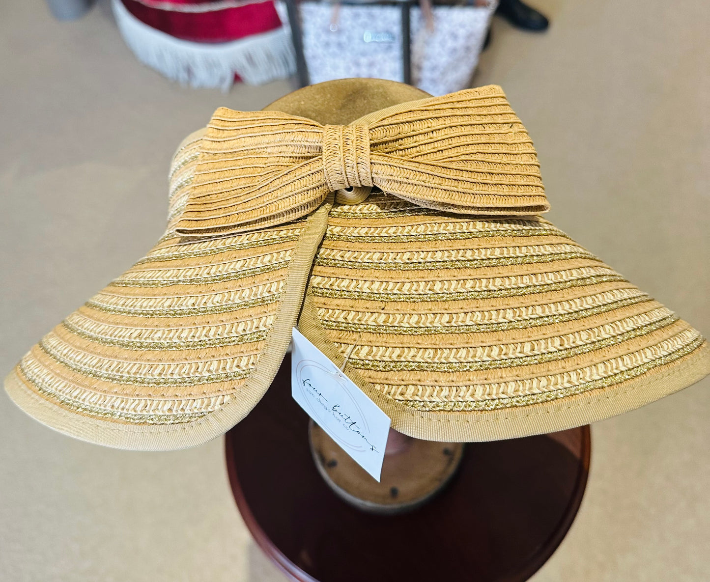 San Diego Hat Company Mixed Paper And Gold Visor