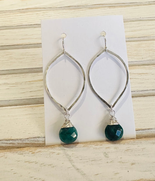 Forge And Fire Layla One Leaf Emerald Earrings