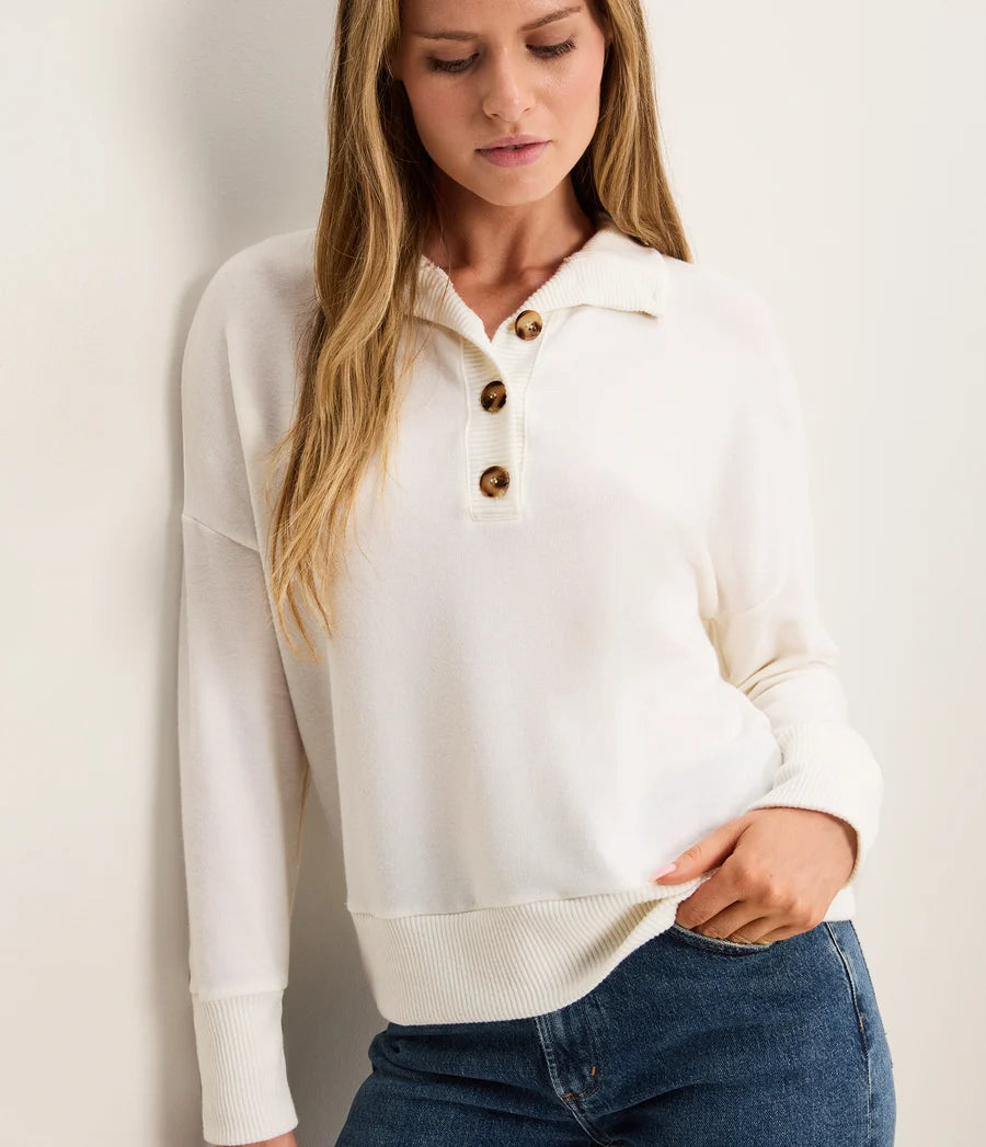 Michael Stars Bria Mixed Ribbed Henley