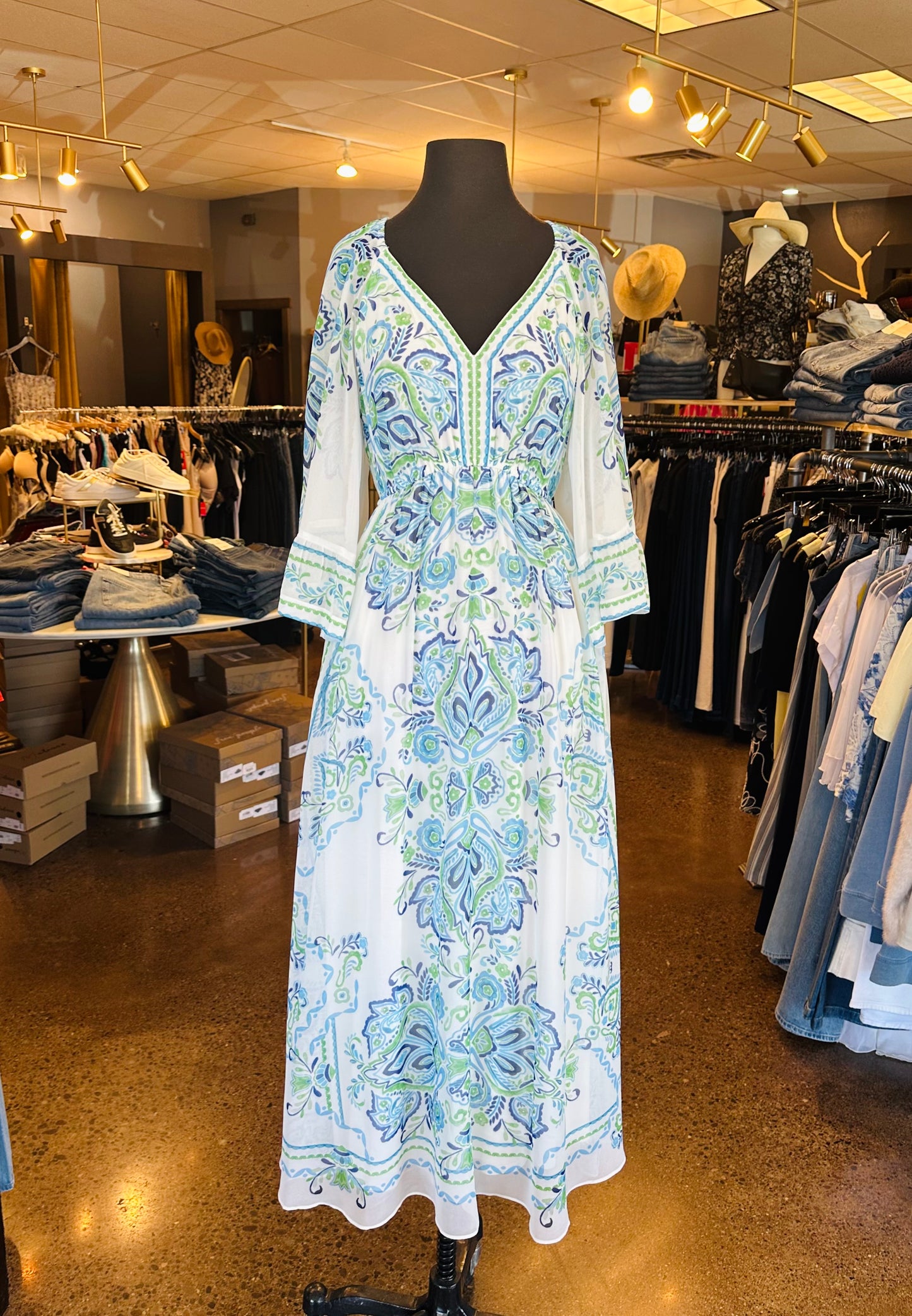 Hale Bob V-Neck Maxi Dress